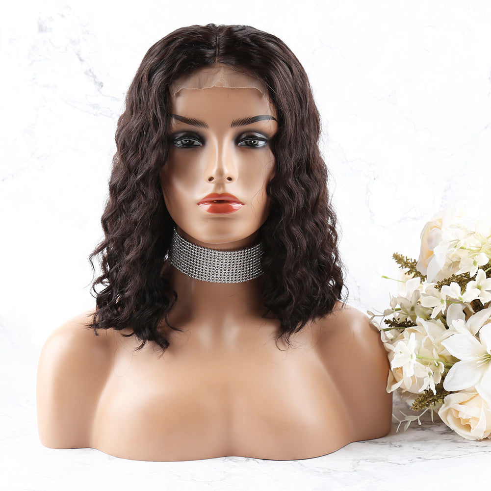 4*4 Closure Glueless Bob Wig Loose Deep Wave