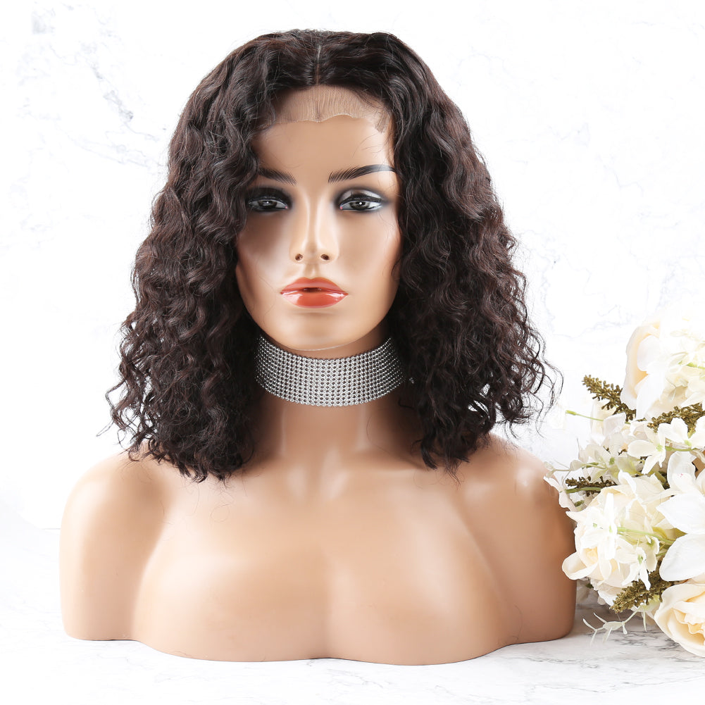 4*4 Closure Glueless Bob Wig Water Wave