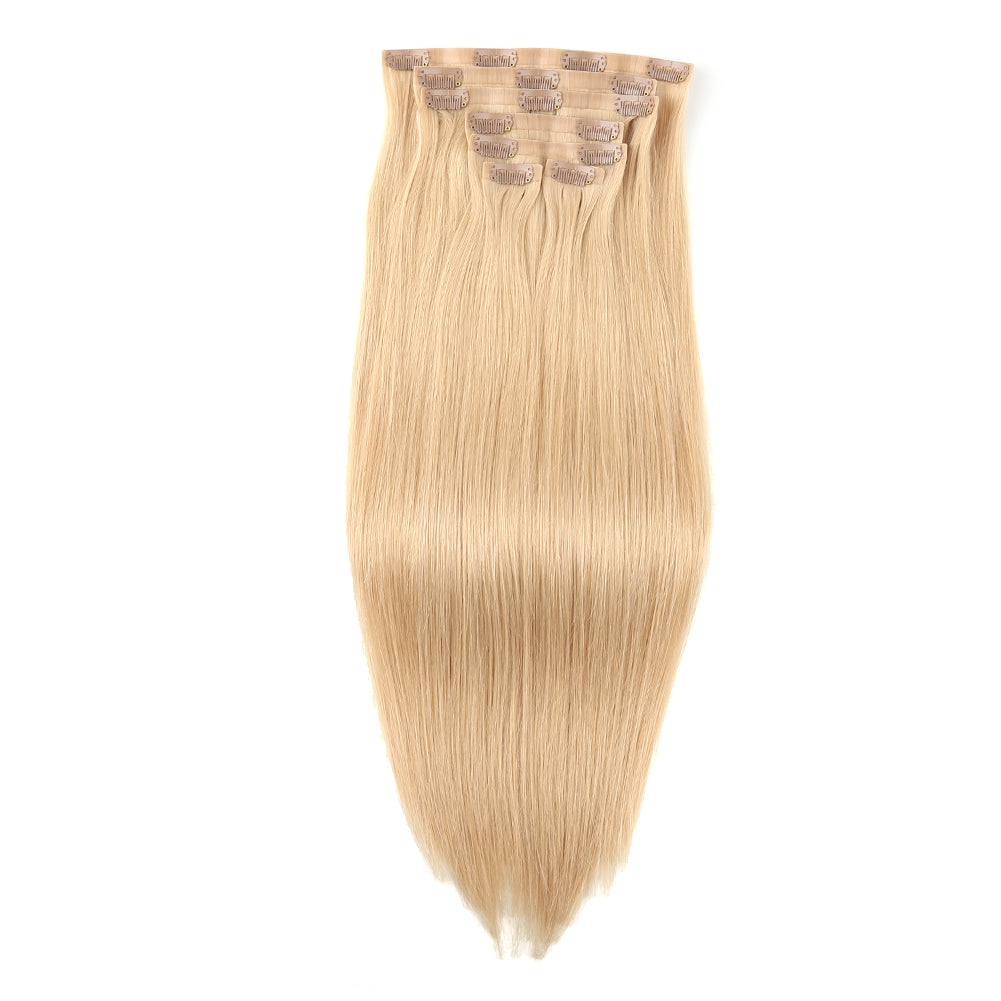 Premium Blonde 160G Seamless Clip-In Hair Extensions #27