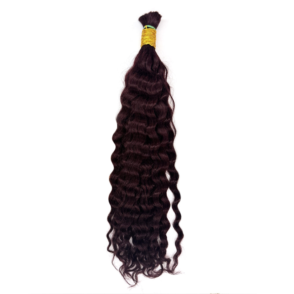 Braiding Virgin Human Hair  \ Bulk Hair Curly Wave #99J