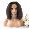 200% Density 13*4 Full Frontal Bob Wig Kinky Straight