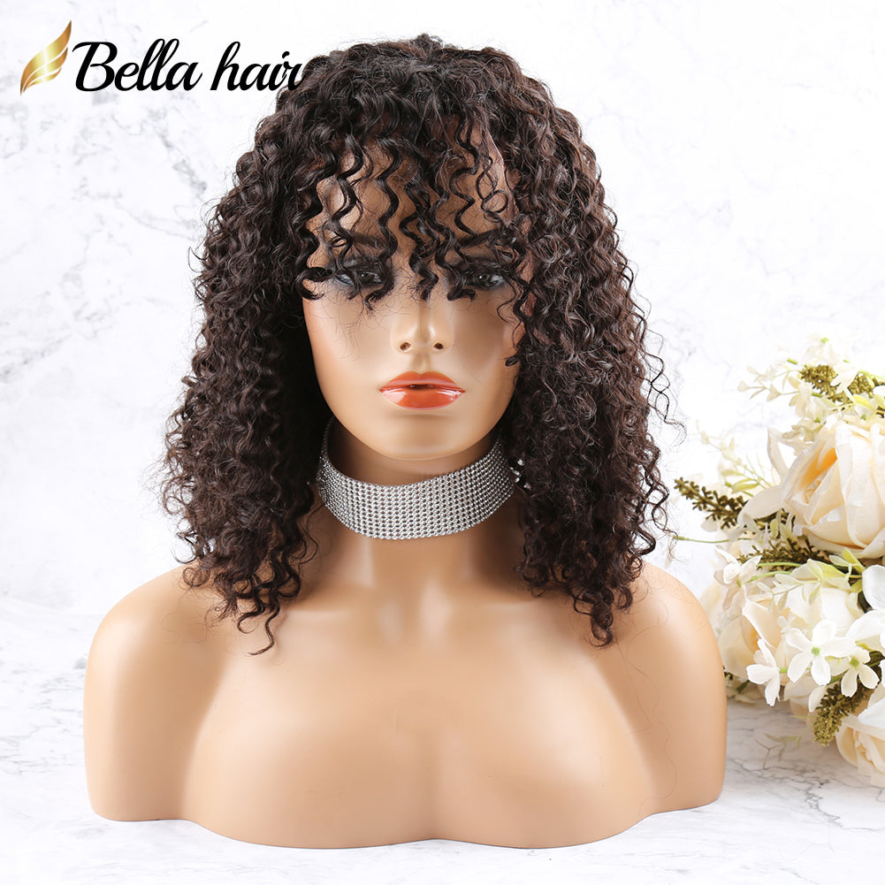Full Lace Bob Wig Curly Wave with Bang