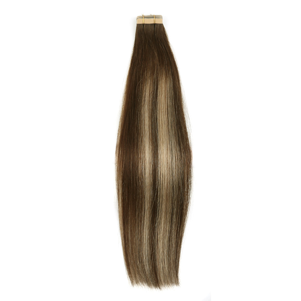 Premium PU Tape In Hair Extensions Straight #T4B/27/P4B