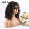 Full Lace Bob Wig Curly Wave with Bang