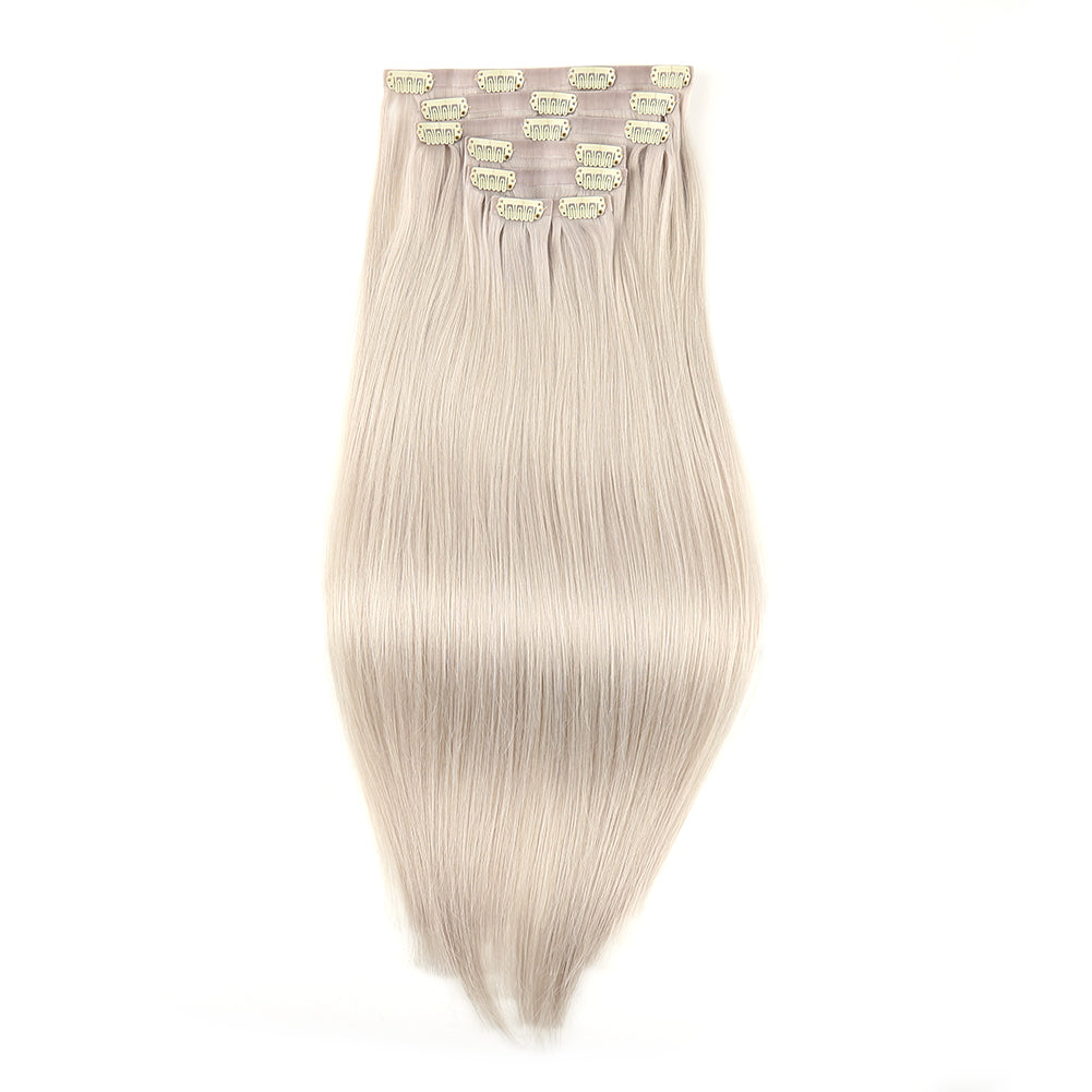 Premium 160G Seamless Clip-In Hair Extensions #Grey