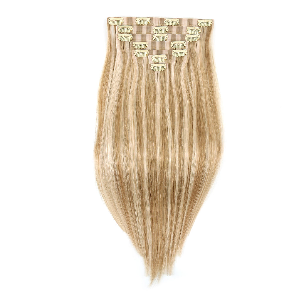 Premium Highlight Blonde 160G Seamless Clip-In Hair Extensions #P18A/613A