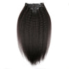 Natural Black 160G Seamless Clip-In Hair Extensions Kinky Straight