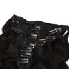 Natural Black 160G Clip-In Hair Extensions Body Wave