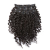 Natural Black 160G Clip-In Hair Extensions Curly Wave